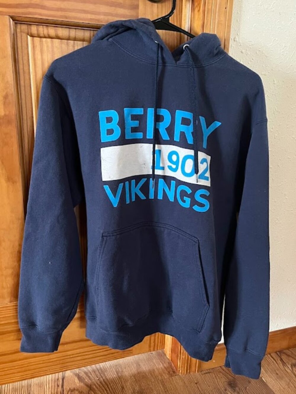 Berry Vikings 1902 Hoodie Sweatshirt, Berry College (Georgia), Navy Blue, Medium